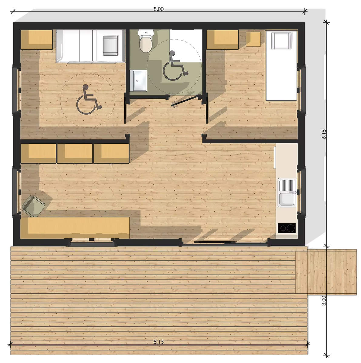 Maison Bois PMR - 49m²