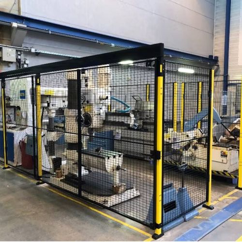 installation cloison grillagee stockage industriel